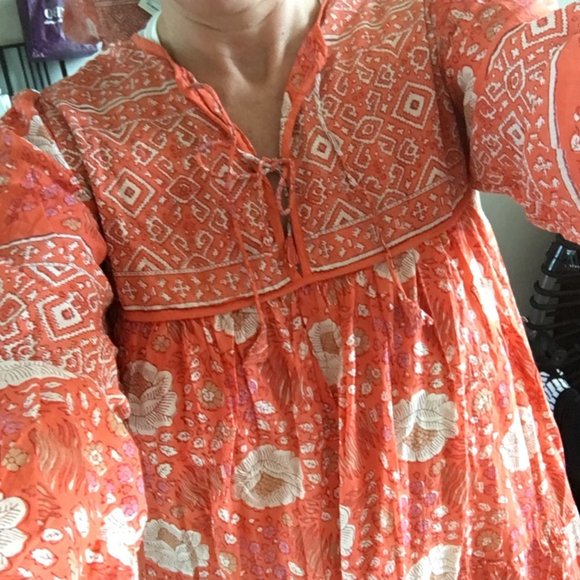 Yamini Booj Dress, Coral - M / LOTUS - Picture 2 of 6